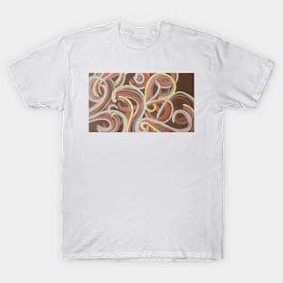 brown multi colored print T-Shirt